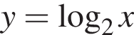 y= ло­га­рифм по ос­но­ва­нию 2 x
