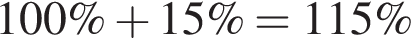 100\% плюс 15\%=115\%